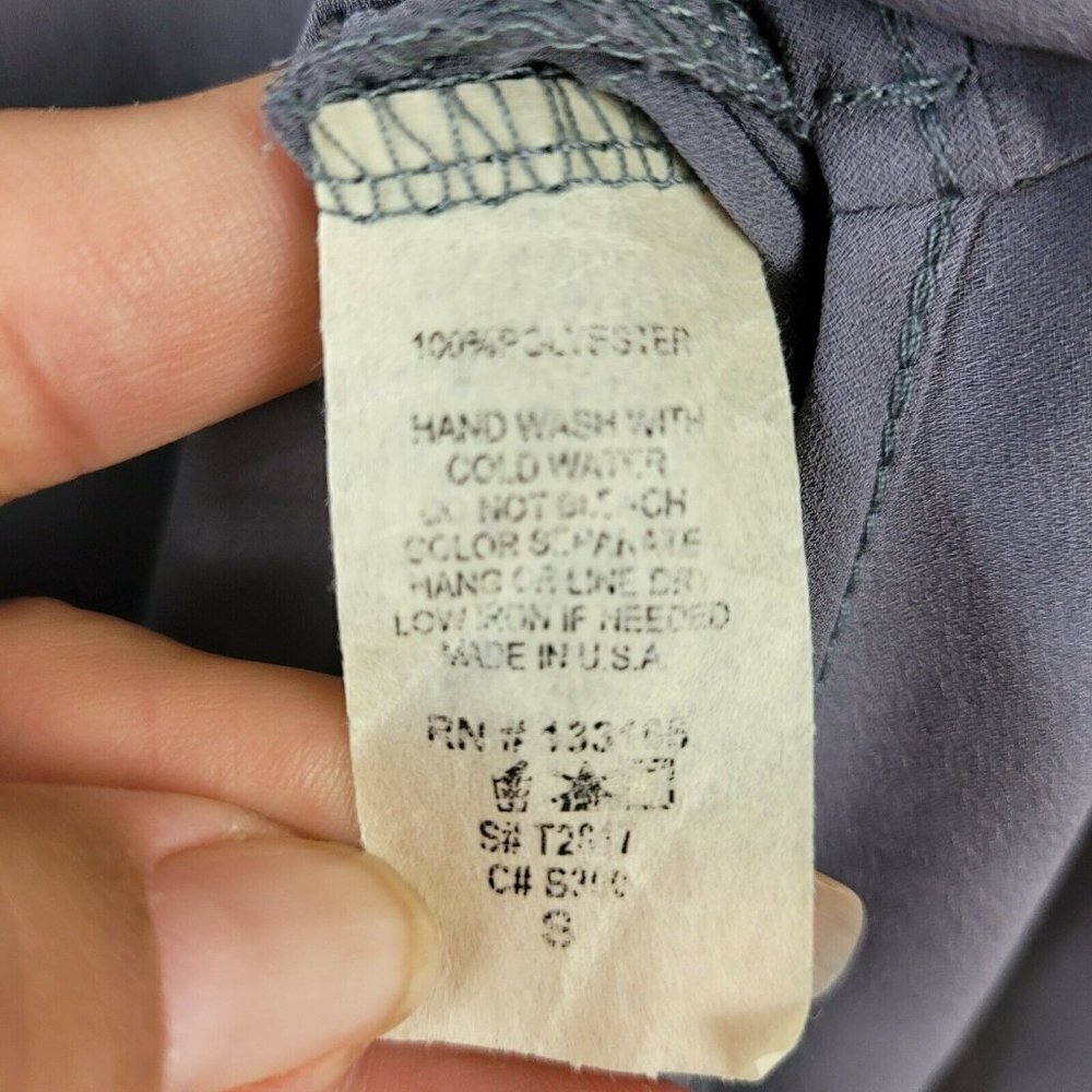 Style Tree Sz Sm Women's Drapey Blouse Gray Vintage Y2K Business Casual EUC - Picture 8 of 11